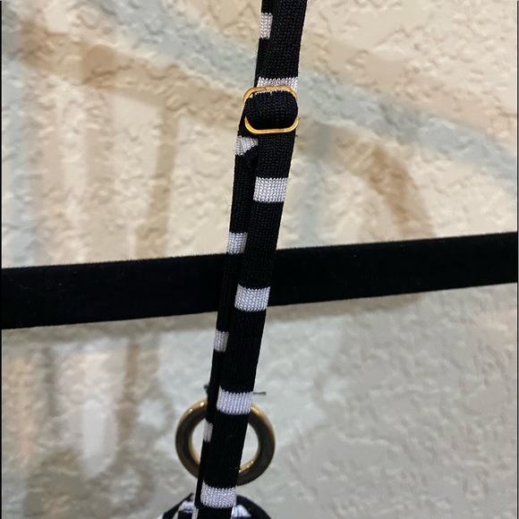 Cache Black & White Stripe Slip On Stretch Summer Simple Spaghetti Strap Dress S - Picture 6 of 15